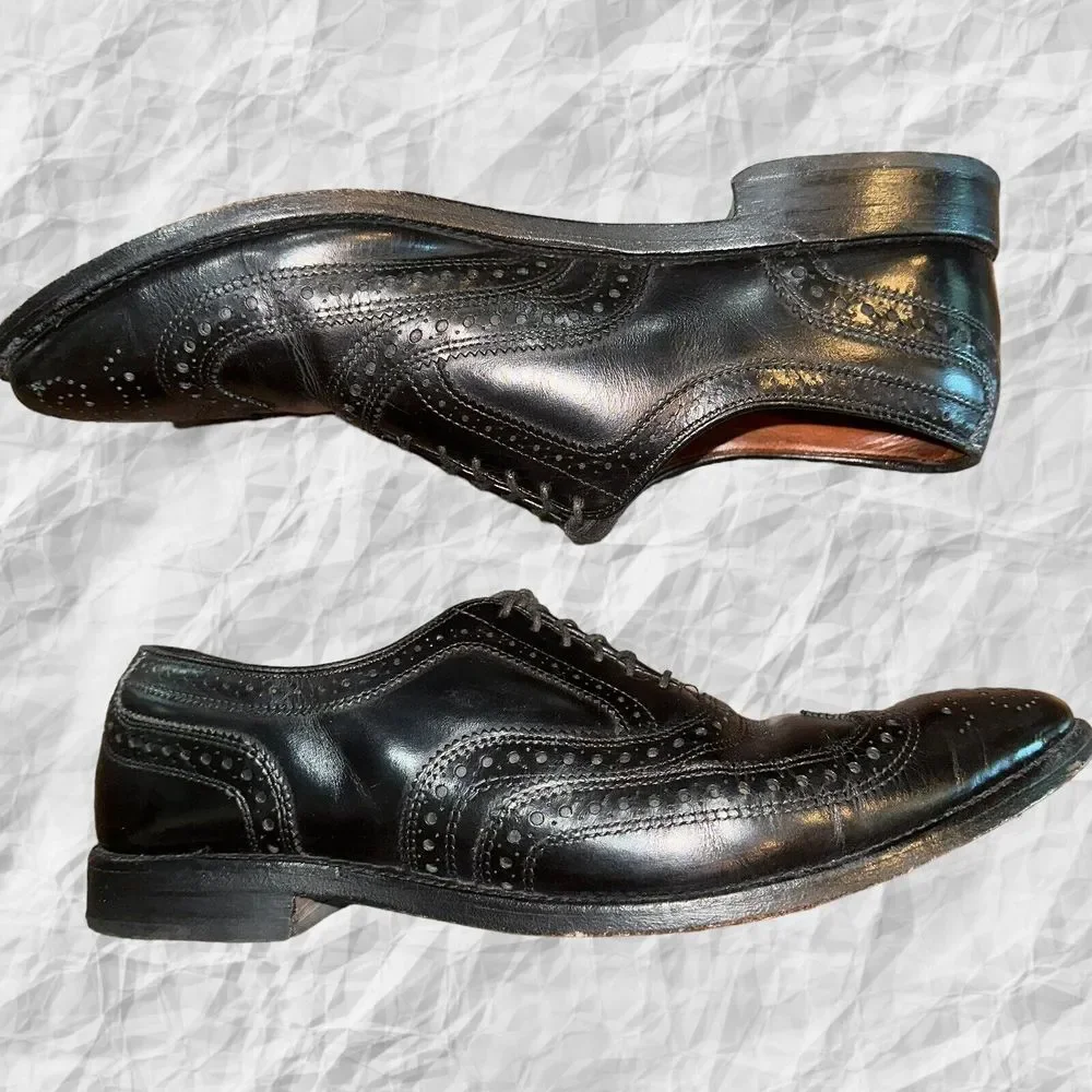 Allen‎ Edmonds MCALLISTER Wingtip Lace Up Oxfords Black 6205 Mens Size 10A